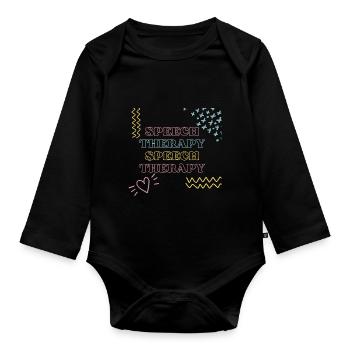 Speech Therapy - Organic Longsleeve Baby Bodysuit - black - Front