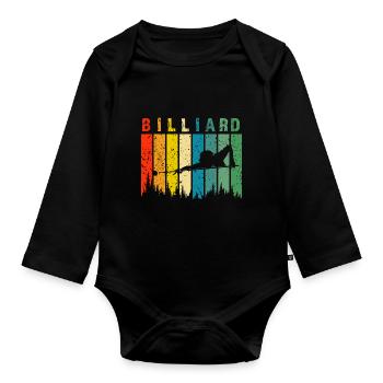 Billard Retro-Design Billard Geschenk - Baby Bio-Langarm-Body - Schwarz - Vorne