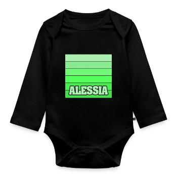 Fille Alessia - Body Bébé bio manches longues - noir - Devant