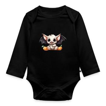 Halloween bébé vampire - Body Bébé bio manches longues - noir - Devant