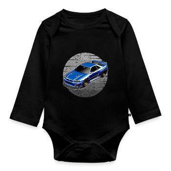 Jdm / Tuning / Turbocompresseur / Jantes / Chiptuning - Body Bébé bio manches longues - noir - Devant
