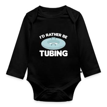 Wildwasser Rafting | Paddeln Schlauchboot Geschenk - Baby Bio-Langarm-Body - Schwarz - Vorne