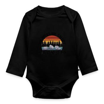 Steine Sammeln | Steinsammler Geologe Geschenkidee - Baby Bio-Langarm-Body - Schwarz - Vorne