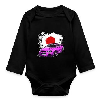 Jdm / Tuning / Turbocharger / Rims / Chiptuning - Organic Longsleeve Baby Bodysuit - black - Front