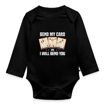 Sammelkarten | Kartenspiele Karte Sammler Geschenk - Baby Bio-Langarm-Body - Schwarz - Vorne