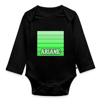 Ariane - Baby Bio-Langarm-Body - Schwarz - Vorne