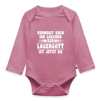 Lagergott Staplerfahrer Logistiker Lagerist Gabels - Baby Bio-Langarm-Body - Mauve - Vorne