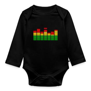 Reggae Musik Rastafari Jamaika - Baby Bio-Langarm-Body - Schwarz - Vorne