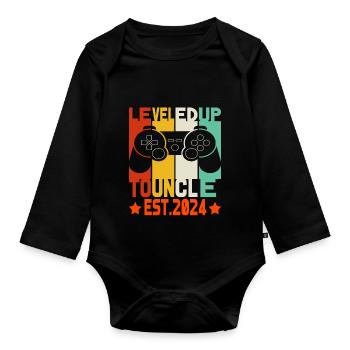 leveled up to uncle Est 2024 Level Unlocked 2024 - Body Bébé bio manches longues - noir - Devant