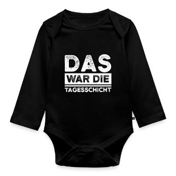 Schicht Arbeit Schichtarbeiter Geschenk - Baby Bio-Langarm-Body - Schwarz - Vorne