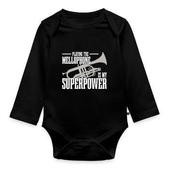 Mellophon - Baby Bio-Langarm-Body - Schwarz - Vorne
