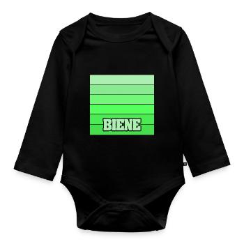 Biene als Tochter - Baby Bio-Langarm-Body - Schwarz - Vorne