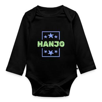 Hanjo comme prénom de garçon - Body Bébé bio manches longues - noir - Devant