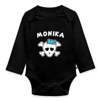 Pirate Monika Design pour les filles et les femmes - Body Bébé bio manches longues - noir - Devant