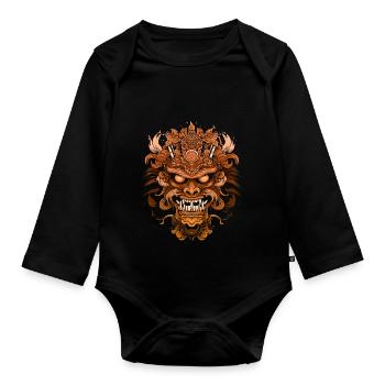 Fantasy Dragon Anime Dragon Head Reptile mythique - Body Bébé bio manches longues - noir - Devant