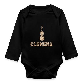 Bratsche Clemens - Baby Bio-Langarm-Body - Schwarz - Vorne