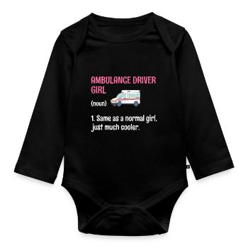 Ambulancier Chauffeur Fille Identique À Une Fille Normale EMS Pa - Body Bébé bio manches longues - noir - Devant