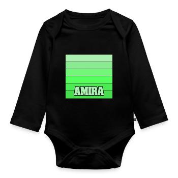 Amira en tant que fille - Body Bébé bio manches longues - noir - Devant
