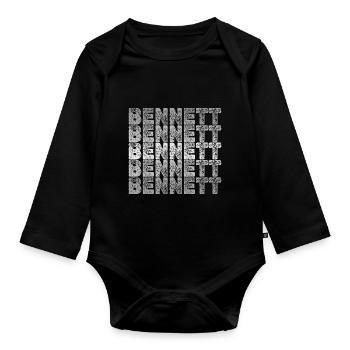 Gift for Bennett - Organic Longsleeve Baby Bodysuit - black - Front