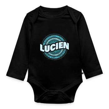 Geschenk für Lucien - Baby Bio-Langarm-Body - Schwarz - Vorne