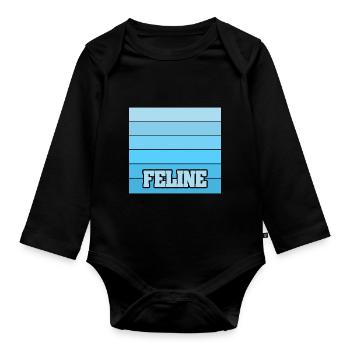 Frauenname Feline - Baby Bio-Langarm-Body - Schwarz - Vorne