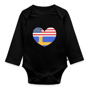 Schweden Schwedisch - Baby Bio-Langarm-Body - Schwarz - Vorne