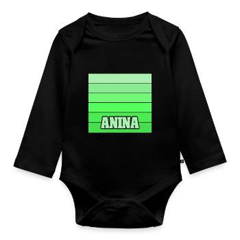 Fille Anina - Body Bébé bio manches longues - noir - Devant