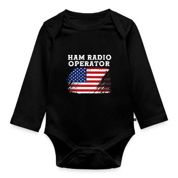 Antenne radio amateur - Body Bébé bio manches longues - noir - Devant