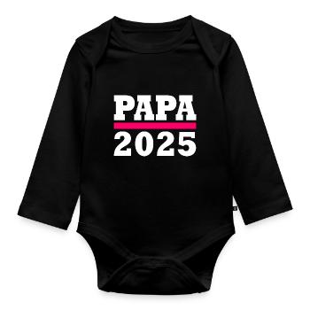 Papa 2025 - Body Bébé bio manches longues - noir - Devant