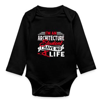 Architecture I am An Architecture - Organic Longsleeve Baby Bodysuit - black - Front
