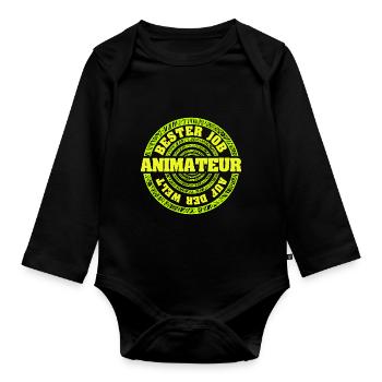 Gift for entertainer - Organic Longsleeve Baby Bodysuit - black - Front