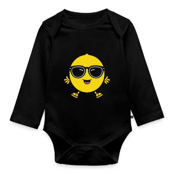 Lemon - Organic Longsleeve Baby Bodysuit - black - Front