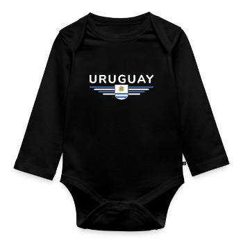 T-shirt de l’Uruguay – parfait pour les fans - Body Bébé bio manches longues - noir - Devant