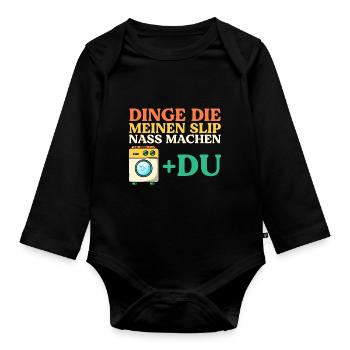 Things that wet my panties - Organic Longsleeve Baby Bodysuit - black - Front