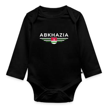 Abkhazia Design – Pride for fans and travelers - Organic Longsleeve Baby Bodysuit - black - Front