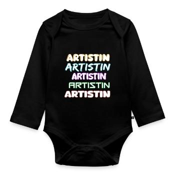 Artistin als Job - Baby Bio-Langarm-Body - Schwarz - Vorne