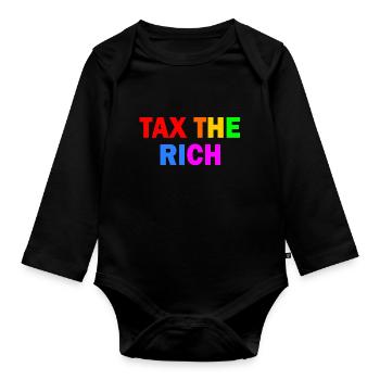 Tax the rich - Baby Bio-Langarm-Body - Schwarz - Vorne
