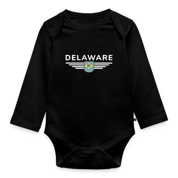 Delaware Fan T-Shirt – Küste & Charme - Baby Bio-Langarm-Body - Schwarz - Vorne