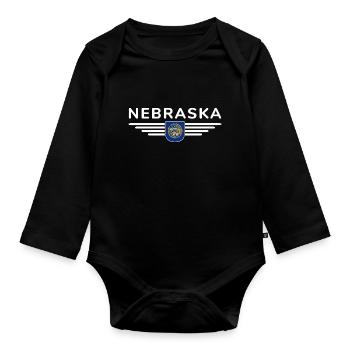 T-shirt Nebraska Fan – Parfait pour les fans ! - Body Bébé bio manches longues - noir - Devant