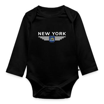 T-shirt de supporter de New York – Parfait pour les fans ! - Body Bébé bio manches longues - noir - Devant