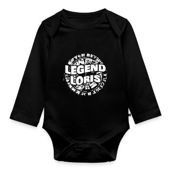 Geschenk für Loris - Baby Bio-Langarm-Body - Schwarz - Vorne