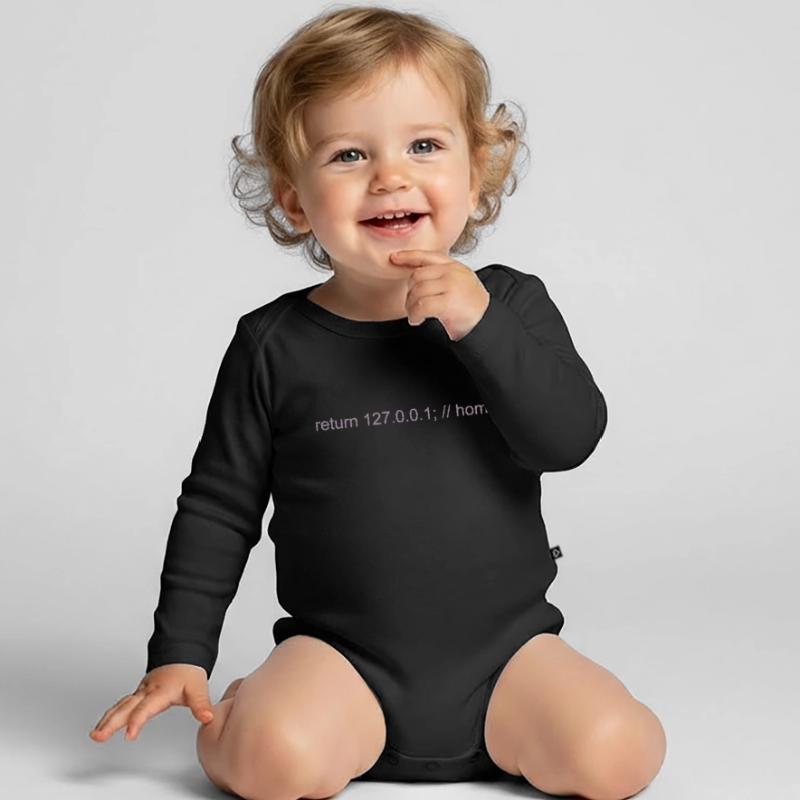 Programmer Nerd IT Joke Developer Home Organic Longsleeve Baby Bodysuit