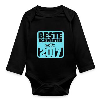 Siblings 2017 - Organic Longsleeve Baby Bodysuit - black - Front