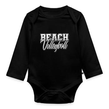 Beachvolleyball - Baby Bio-Langarm-Body - Schwarz - Vorne