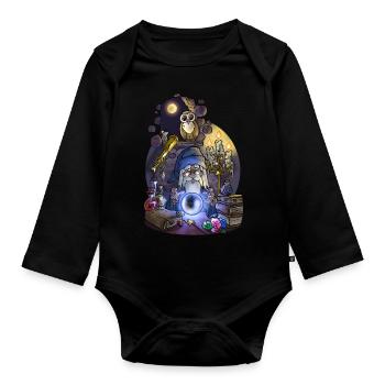Geschäftiger Zauberer - Baby Bio-Langarm-Body - Schwarz - Vorne