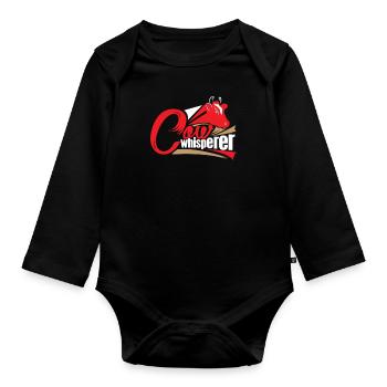 Funny Cow Whisperer Farmer Farming Cows Dairy Gift - Organic Longsleeve Baby Bodysuit - black - Front