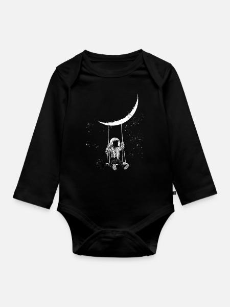 Space - Baby Bio-Langarm-Body - Schwarz