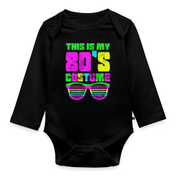 80er Shirt - Baby Bio-Langarm-Body - Schwarz - Vorne