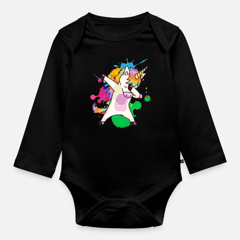 Dab Licorne - Body Bébé bio manches longues - noir