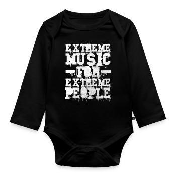 Extreme music for extreme people - Organic Longsleeve Baby Bodysuit - black - Front